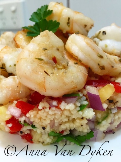 Salad – CousCous with Garlic & Chilli Prawns