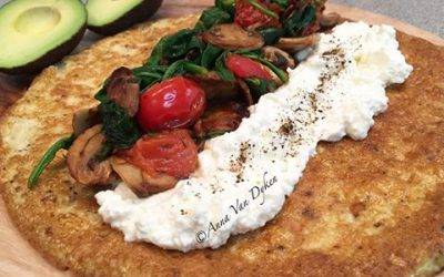 Egg Wrap With Panfried Veg & Cottage Cheese