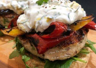 Open Greek Style Burgers