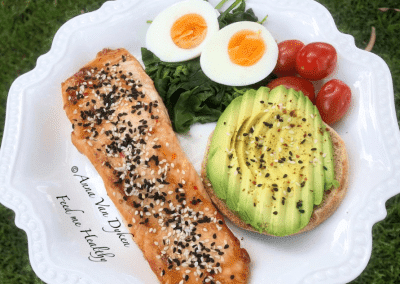 Baked Sweet Chilli & Maple Salmon.