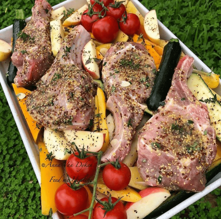 Maple Mustard Pork & Apple Tray Bake.